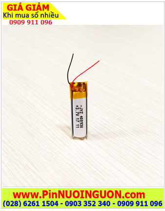 Pin tai nghe Bluetooth, Pin sạc Lipo 400930 (120mAh, 0.9mm x 4mm x 30mm), Đã gắn sẳn mạch sạc